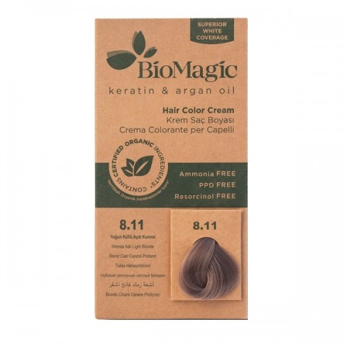 BIOMAGIC HAIR COLOR CREAM 8.11 / INTENSE ASH LIGHT BLONDE