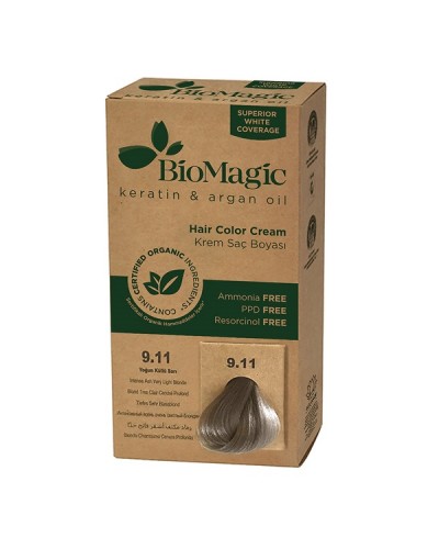 BIOMAGIC HAIR COLOR CREAM 9.11 / INTENSE ASH VERY LIGHT BLONDE