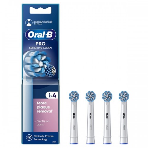 ORAL-B PRO SENSITIVE CLEAN ΑΝΤΑΛΛΑΚΤΙΚΕΣ ΚΕΦΑΛΕΣ ΗΛΕΚΤΡΙΚΗΣ ΟΔΟΝΤΟΒΟΥΡΤΣΑΣ 4τμχ