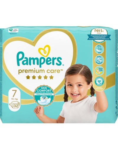 PAMPERS PREMIUM CARE No 7 (15+kg) 32τμχ JUMBO PACK