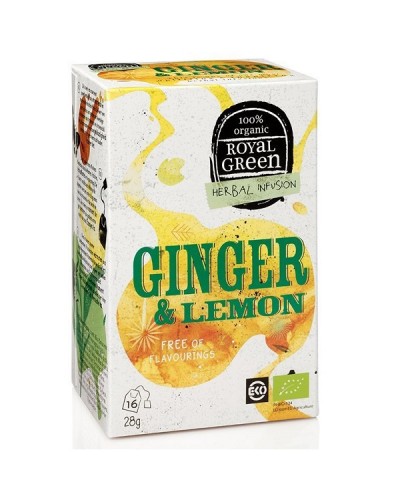 ROYAL GREEN HERBAL INFUSION GINGER & LEMON 16 φακελάκια