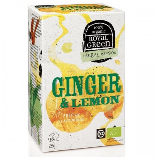 ROYAL GREEN HERBAL INFUSION GINGER & LEMON 16 φακελάκια