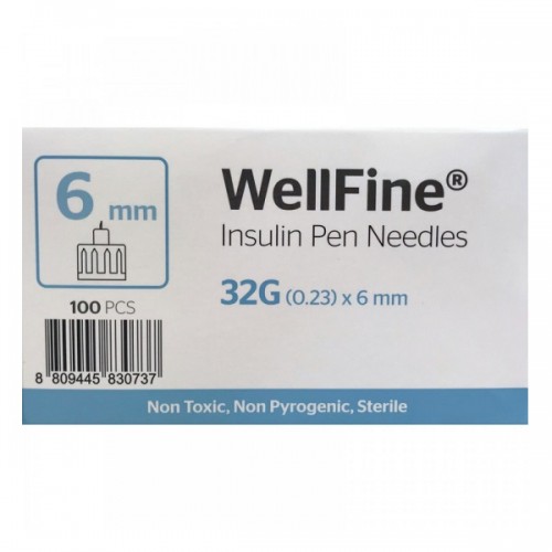 WELLFINE ΒΕΛΟΝΕΣ ΠΕΝΑΣ ΙΝΣΟΥΛΙΝΗΣ 32g x 6mm 100τμχ