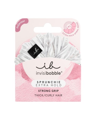 INVISIBOBBLE EXTRA HOLD SPRUNCHIE PURE WHITE ΛΑΣΤΙΧΑΚΙ ΜΑΛΛΙΩΝ ΓΙΑ ΠΥΚΝΑ ΜΑΛΛΙΑ 1τμχ