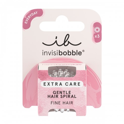 INVISIBOBBLE EXTRA CARE CRYSTAL CLEAR ΛΑΣΤΙΧΑΚΙΑ ΜΑΛΛΙΩΝ ΓΙΑ ΛΕΠΤΑ ΜΑΛΛΙΑ 3τμχ