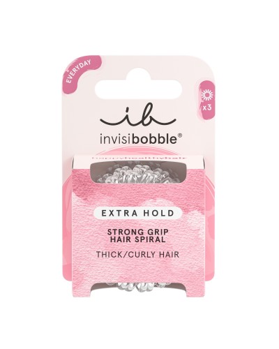 INVISIBOBBLE EXTRA HOLD CRYSTAL CLEAR ΛΑΣΤΙΧΑΚΙΑ ΜΑΛΛΙΩΝ ΓΙΑ ΠΥΚΝΑ ΜΑΛΛΙΑ 3τμχ