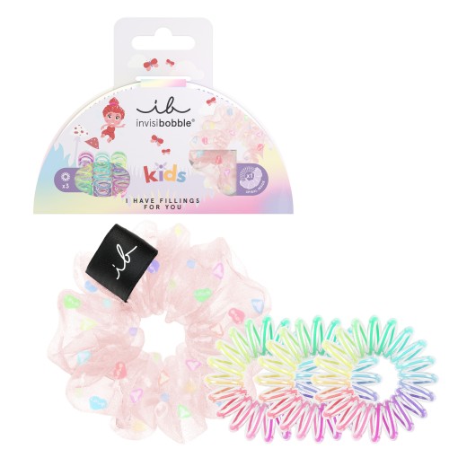 INVISIBOBBLE KIDS I HAVE FILLINGS FOR YOU SPRUNCHIE 1τμχ & HAIR SPIRAL 3τμχ