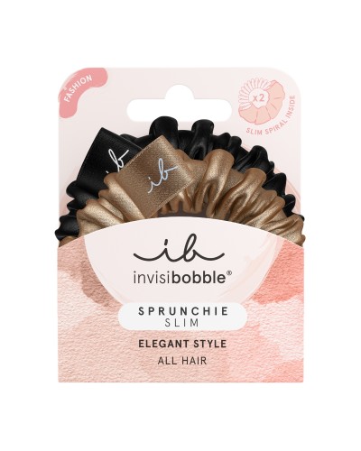 INVISIBOBBLE SPRUNCHIE SLIM TRUE GOLDEN ΛΑΣΤΙΧΑΚΙΑ ΜΑΛΛΙΩΝ 2τμχ