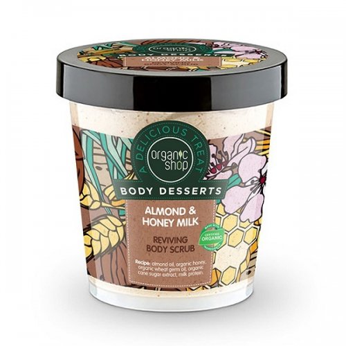 ORGANIC SHOP BODY DESSERTS ALMOND & HONEY MILK REVIVING BODY SCRUB 450ML