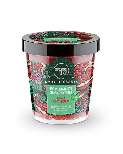 ORGANIC SHOP BODY DESSERTS POMEGRANATE SUGAR SORBET SUGAR BODY SCRUB 450ML