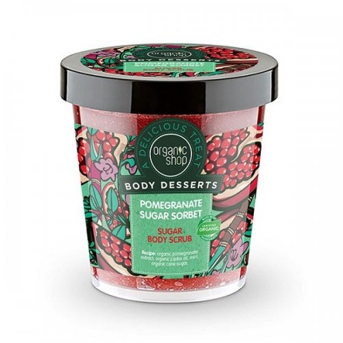 ORGANIC SHOP BODY DESSERTS POMEGRANATE SUGAR SORBET SUGAR BODY SCRUB 450ML