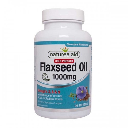 NATURES AID FLAXSEED OIL 1000mg 90 SOFTGELS